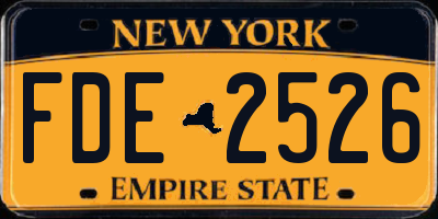 NY license plate FDE2526