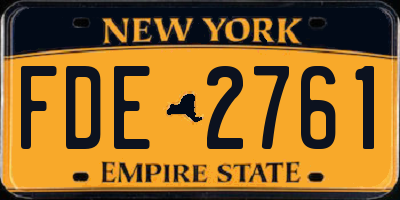 NY license plate FDE2761
