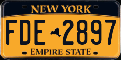 NY license plate FDE2897