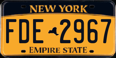 NY license plate FDE2967