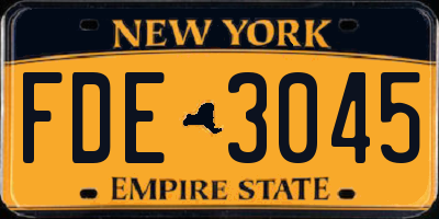 NY license plate FDE3045