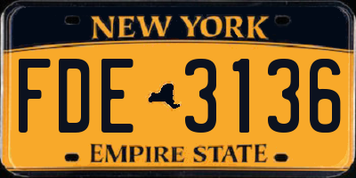 NY license plate FDE3136