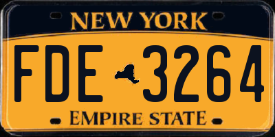 NY license plate FDE3264
