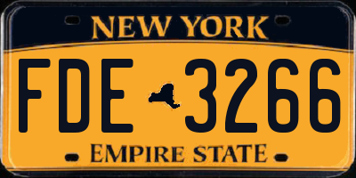 NY license plate FDE3266