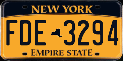 NY license plate FDE3294