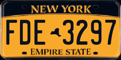 NY license plate FDE3297