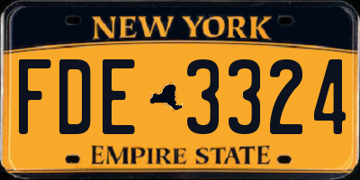 NY license plate FDE3324