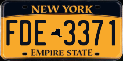 NY license plate FDE3371