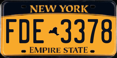 NY license plate FDE3378
