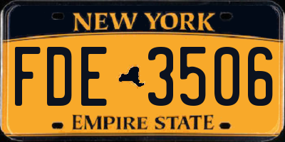 NY license plate FDE3506