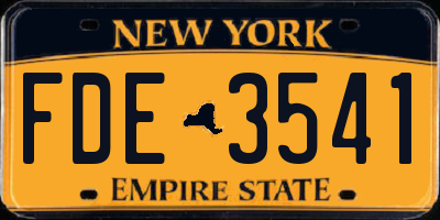 NY license plate FDE3541