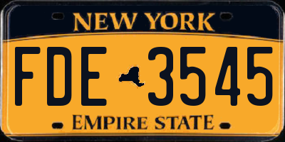 NY license plate FDE3545