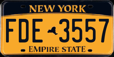 NY license plate FDE3557