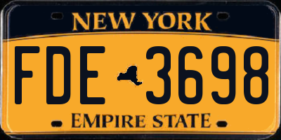 NY license plate FDE3698
