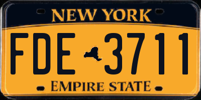 NY license plate FDE3711