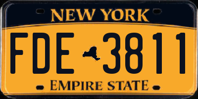 NY license plate FDE3811