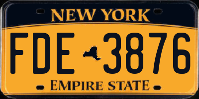 NY license plate FDE3876
