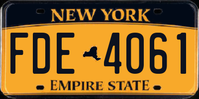 NY license plate FDE4061