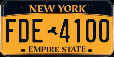 NY license plate FDE4100
