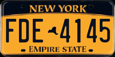 NY license plate FDE4145