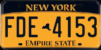 NY license plate FDE4153