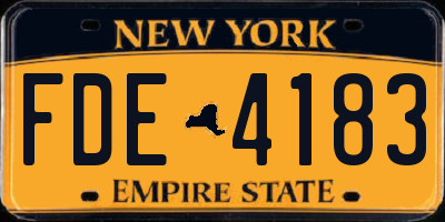NY license plate FDE4183