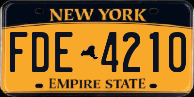 NY license plate FDE4210