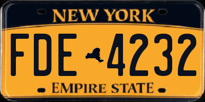 NY license plate FDE4232