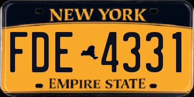 NY license plate FDE4331