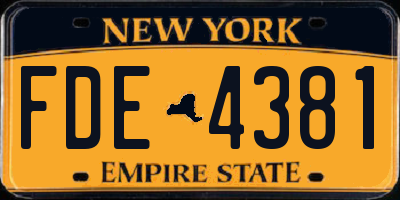 NY license plate FDE4381