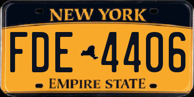 NY license plate FDE4406