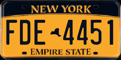 NY license plate FDE4451