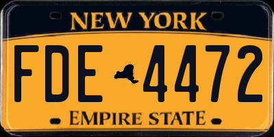 NY license plate FDE4472