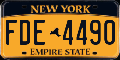 NY license plate FDE4490