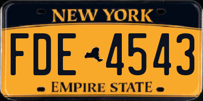 NY license plate FDE4543