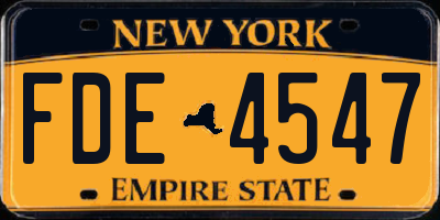 NY license plate FDE4547
