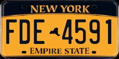 NY license plate FDE4591
