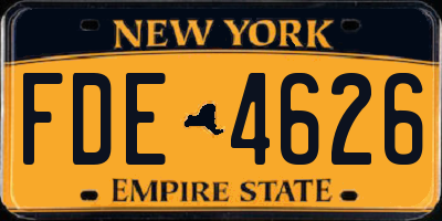 NY license plate FDE4626