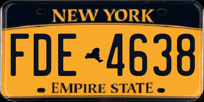 NY license plate FDE4638