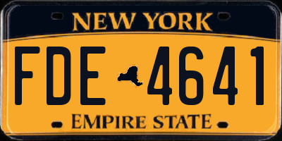 NY license plate FDE4641