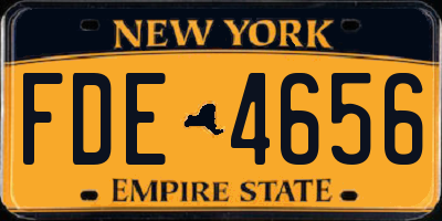 NY license plate FDE4656