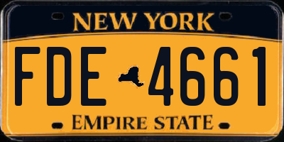 NY license plate FDE4661