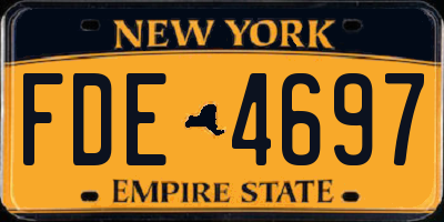 NY license plate FDE4697