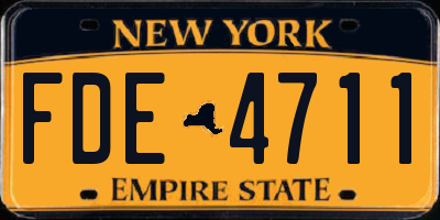 NY license plate FDE4711