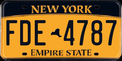 NY license plate FDE4787