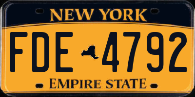 NY license plate FDE4792