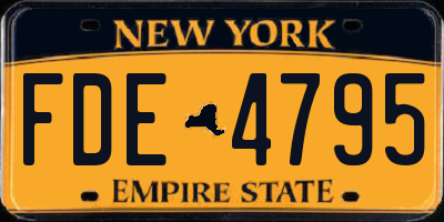 NY license plate FDE4795