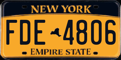 NY license plate FDE4806