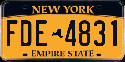 NY license plate FDE4831