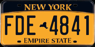 NY license plate FDE4841